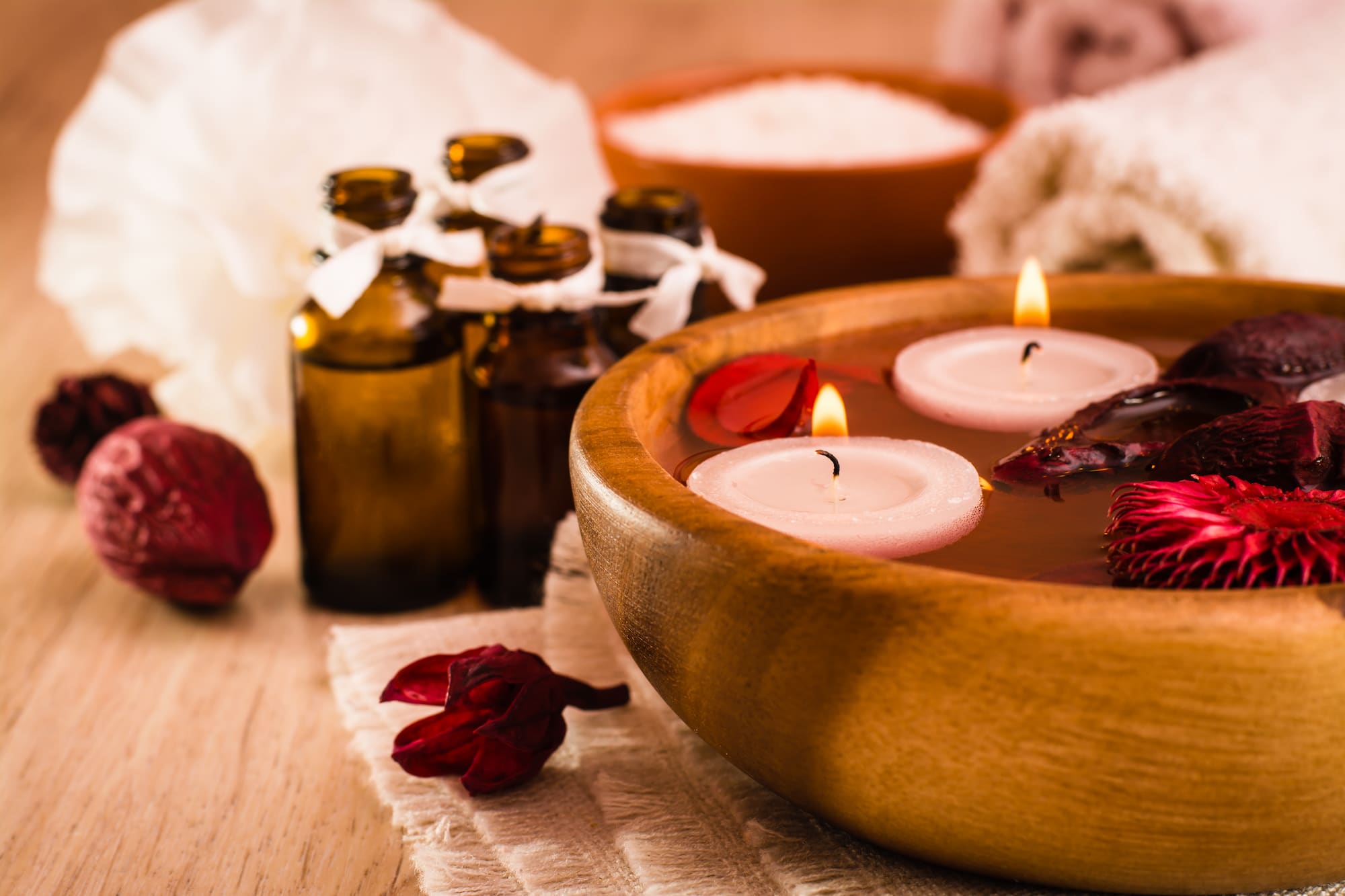 Hamam sonrası spa ve aromaterapi atmosferi
